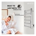 thumbnail image 3 of Charles Series 6-Bar Wall Mounted Electric Bathroom Warmer Rack in Polished Chrome Finish Stainless Steel, 3 of 10