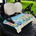 thumbnail image 2 of Golf Cart Seat Covers for 2 Seater, Beach Slippers Soft Microfiber Cart Seat Towel Blanket, Blue Summer Ocean Coastal Shell Absorbent Breathable Non Slip Bench Seats Protector for Golf Course 51"x31", 2 of 9