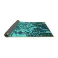 thumbnail image 2 of Ahgly Company Indoor Square Oriental Turquoise Blue Industrial Area Rugs, 3' Square, 2 of 4