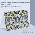 thumbnail image 3 of Yayeee Toggle Light Switch Wall Plate 2-Gang 4.56"x4.48" Decorative Outlet Cover, Blue Floral, 3 of 7