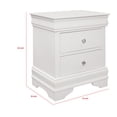 thumbnail image 5 of Benjara Teich 24" Wood Nightstand- 2 Drawers- Textured Panels- Crisp White, 5 of 6