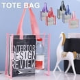 thumbnail image 5 of New Car Sewn Plastic Large Capacity Clear Tote Bag PVC Jelly Bag Cosmetics Shopping Bag BLUE S, 5 of 8