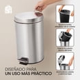 thumbnail image 3 of Bote de Basura Ninon INOX-12L de Acero Inoxidable con Pedal, Cierre Suave y Cubeta Desmontable 12 litros, 3 of 7