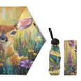 thumbnail image 2 of Fawn Among Purple Flowers Umbrellas for Sun Auto Open Close UV50+ Waterproof 5-Fold Compact Fiberglass Frame, 2 of 6