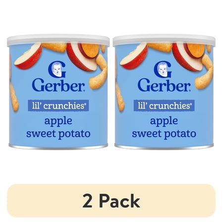 (2 pack) Gerber Snacks for Baby Lil Crunchies Apple Sweet Potato Puffs, 1.48 oz