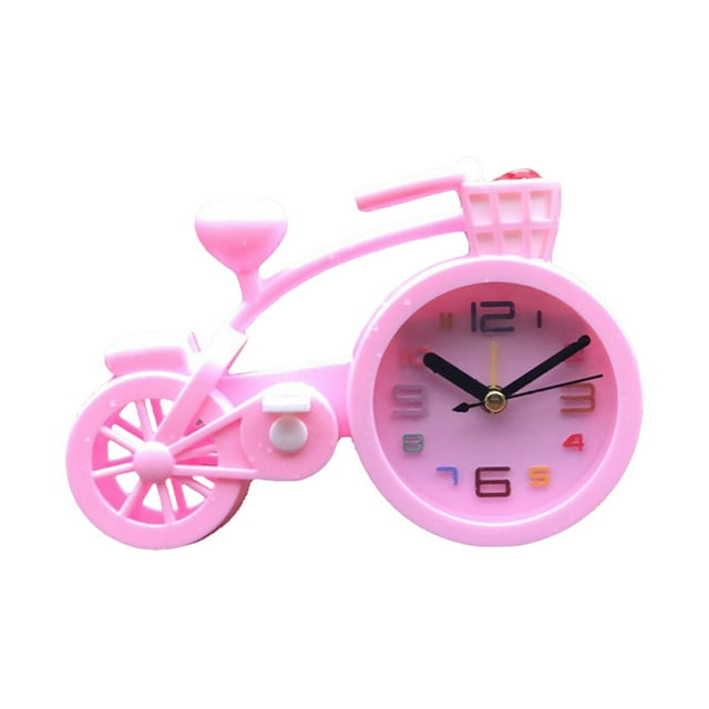 Alarm Clock for Bedroom Kids Bicycle Alarm Clock Silent Desk Clock Battery Operated Plastic Table Clock for Your Bedroom and Study Room Decoration Kids Alarm Clock