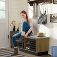 thumbnail image 3 of Costway Shoe Storage Bench with Cushion Shoe Storage Organizer Shoe Rack Entryway Natural, 3 of 10