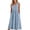Light Blue, variant on Women's Sleeveless V-Neck Midi Dress, Casual Loose Sundress, Pleated Empire Waist Summer Gown with Pockets