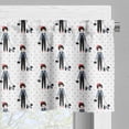 thumbnail image 5 of Ambesonne Scottie Dog Valance & Curtain, Girl Walking Her Puppy, 55"x30", Scarlet Black and Blue, 5 of 7
