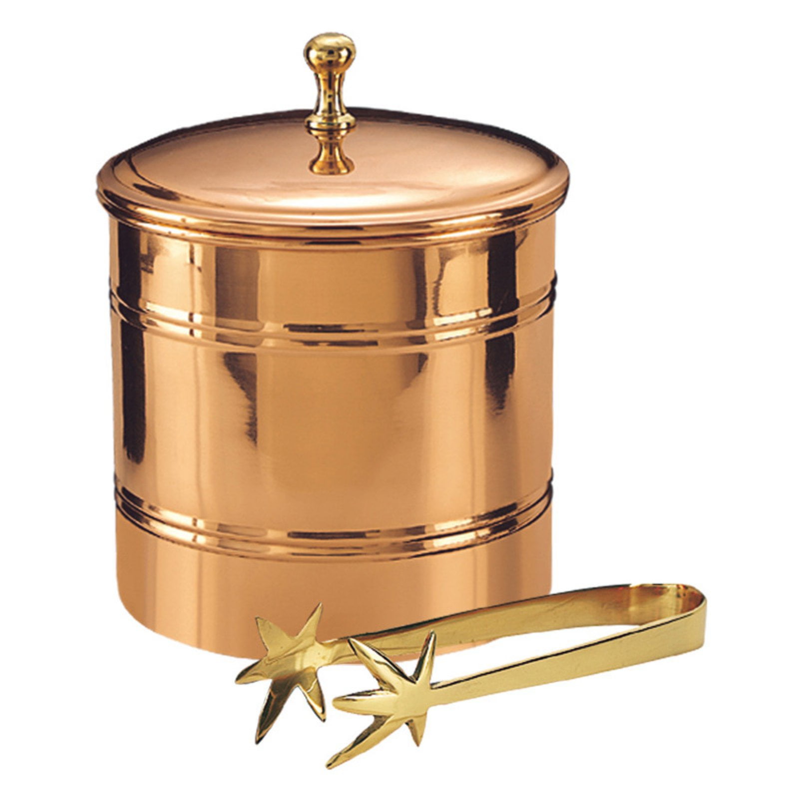 6 " x 7" Décor Copper Lined Ice Bucket with Brass Tongs, 3 Qt Walmart