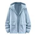 thumbnail image 3 of JTieacloth Mens Jackets Men's Casual Hooded Jacket Lightweight Breathable Outdoor Windbreaker Zippered Comfortable Spring Summer Fall Coat For Daily Wear(Blue,XXL), 3 of 5