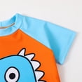 thumbnail image 4 of SYNPOS Kids Boys Dinosaur Shark Short Sleeve Rashguard Two Pieces Swimsuit Hat Set for 1-7T Swimwear, 4 of 5