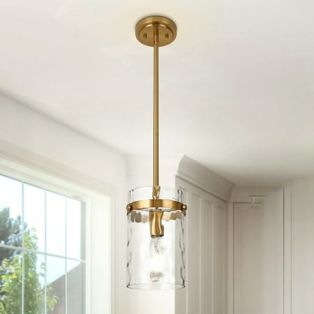 

Merbotin Modern 1 Light Glass Brass Pendant Light For Kitchen