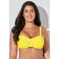 thumbnail image 4 of Swimsuits for All Women's Valentine Ruched Bandeau Bikini Top, 4 of 6