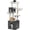 57.5“ Pure Black, variant on 57.5" Tree with Litter Box Enclosure for Large Indoor Cats | Wooden tower with sisal posts, hammock, condo & top perch; litter box furniture for multi- homes
