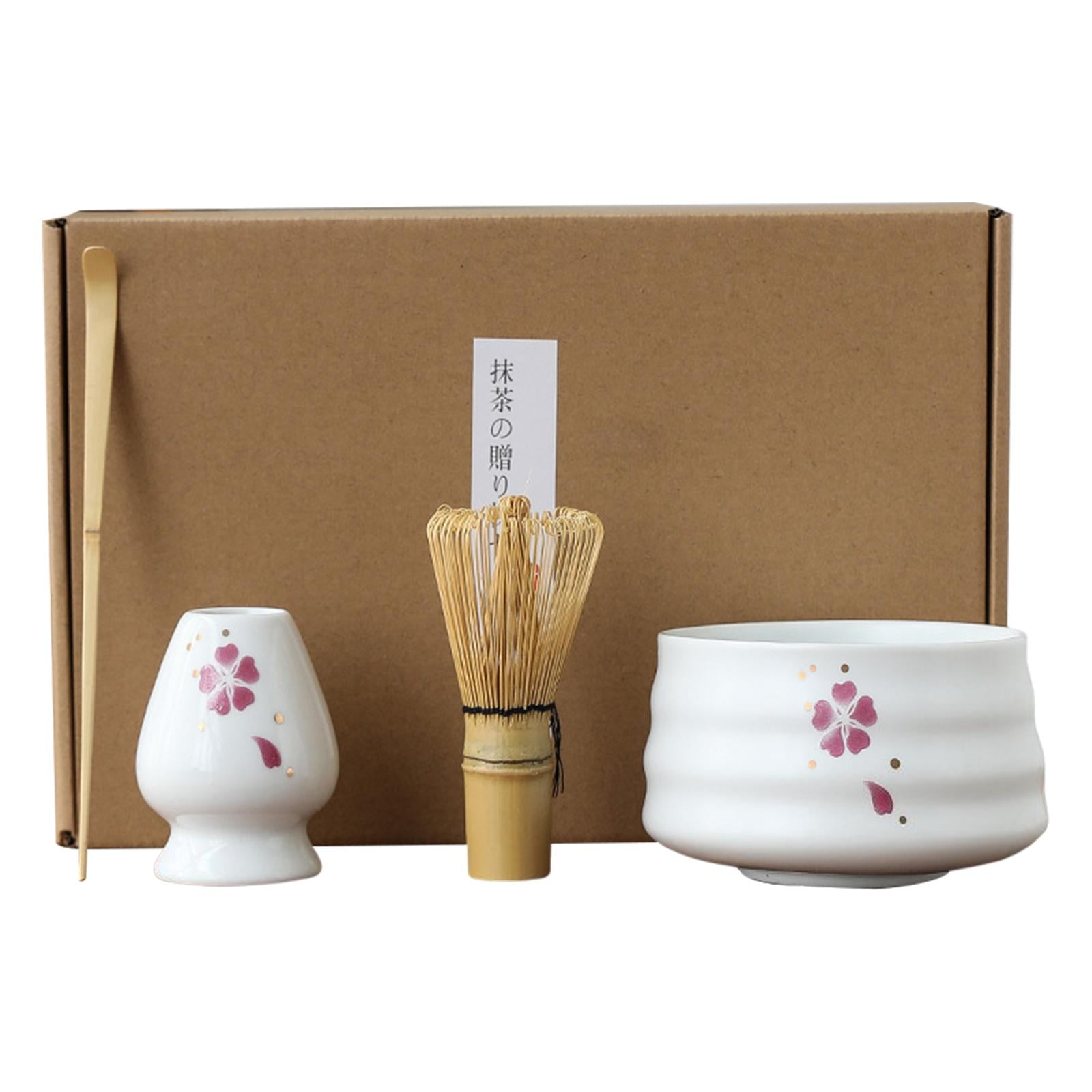 Esquirla Traditional Japanese Matcha Set Tea Accessories Tea Bowl Tea Spoon Tea Whisk And Tea Whisk Holder Novelty Gifts for Japanese Tea Utensils , red 4 red 4 leaf