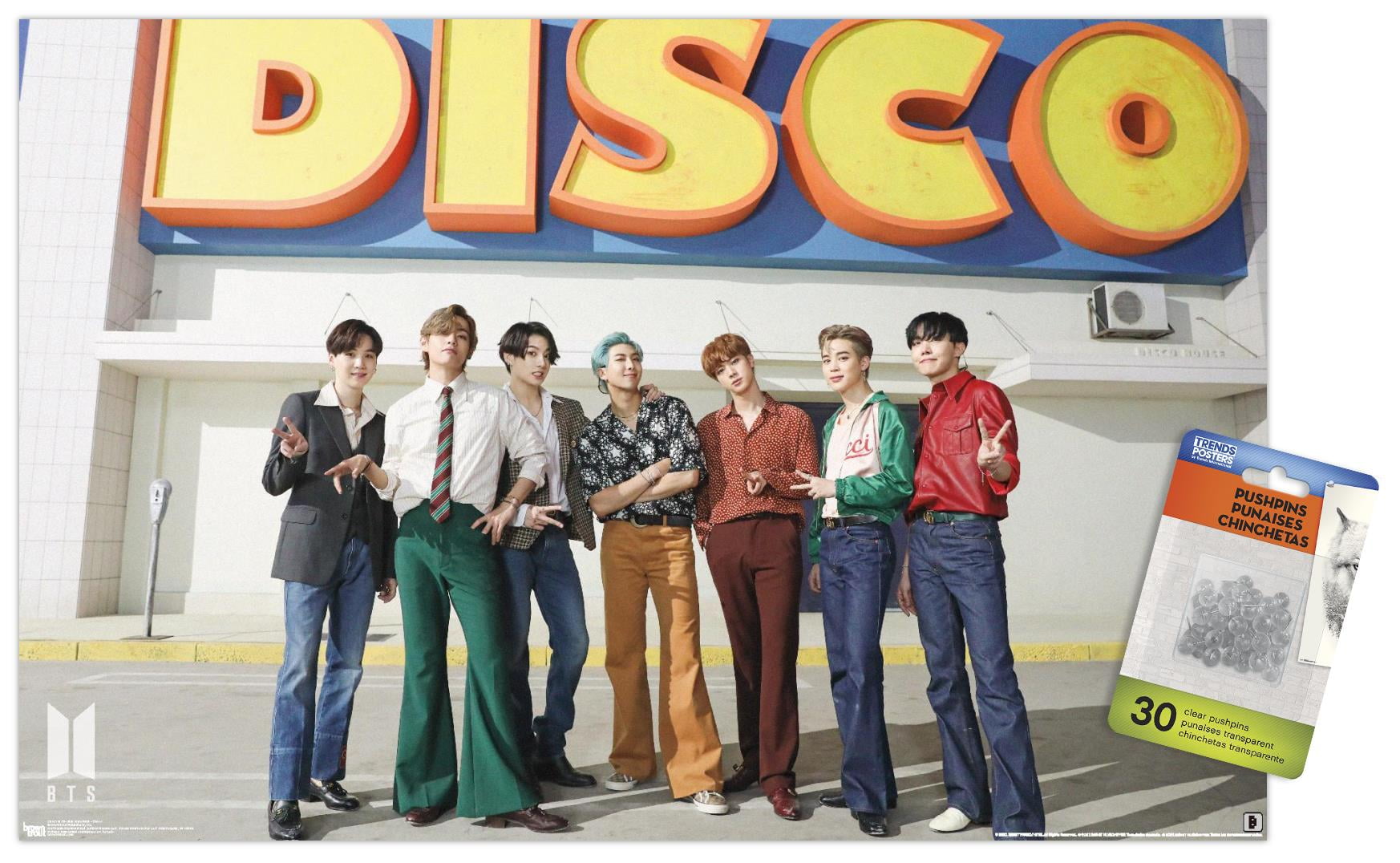 bts be dynamite disco wall poster with pushpins 14 725 x 22 375 walmart com