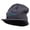 Charcoal, variant on Mardi Gras with Jester Embroidered Big Knit Ribbed Beanie with Visor - Charcoal XL-3XL