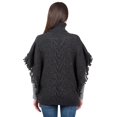 thumbnail image 5 of SAOL 100% Merino Wool Women's Aran Cable Knitted Poncho Irish Cape High Neck Sweater Made in Ireland, 5 of 5