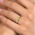 thumbnail image 4 of Gem Stone King 925 Sterling Silver White Topaz and Yellow Sapphire Wedding-Bands Ring for Women | 0.97 Cttw | Round 3.5MM | Gemstone November Birthstone | Size 8, 4 of 6