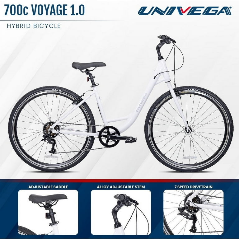 Univega - 700C USA Voyage 1.0 Adult Bicycle, Medium Frame, White