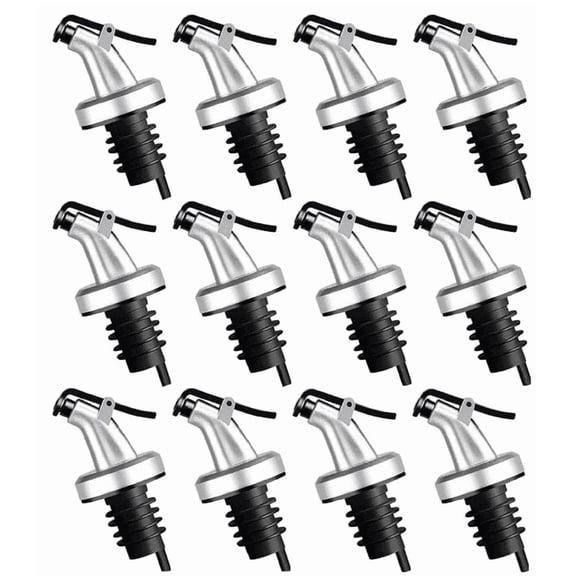 Oil Spouts, Vinegar Dispensing Bottle Spouts, Leak-Proof Bottle Spouts, Olive Oil, Salad, Wine, 12-Pack
