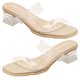 thumbnail image 1 of Sandalias de tacón grueso para mujer, cómodas sandalias de tacón transparente, zapatos de trabajo diarios, 1 of 8