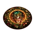 thumbnail image 2 of 3D Optical Illusion Vortex Christmas 39.37x39.37 Inch Area Rug Non Slip Floor Mat with Santa and Winter Scene for Living Room Entryway Decor (Green,XL), 2 of 8