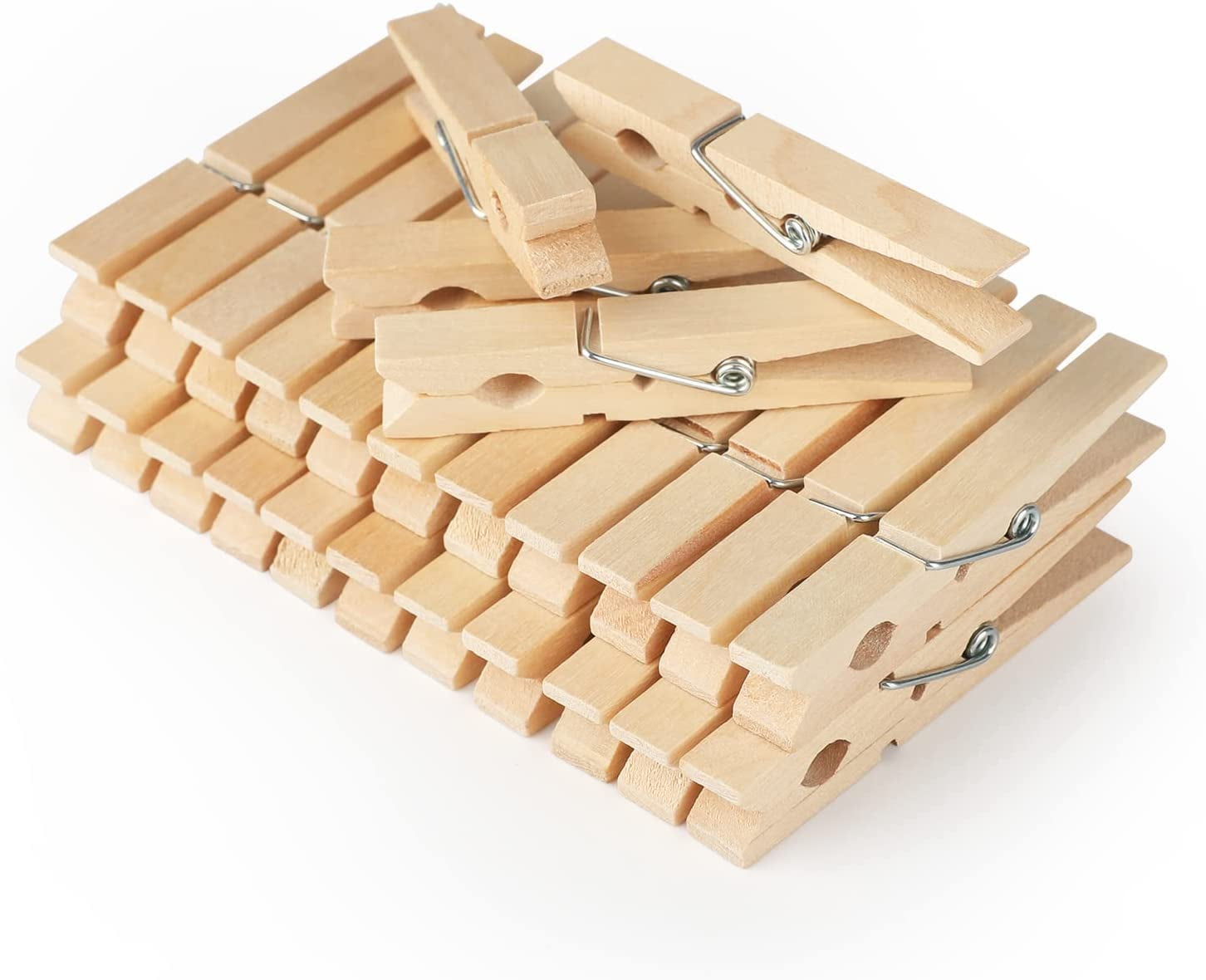 Wooden Clothes Pins, 100pcs Wood Color 7.2cm Small Wooden Chip Clips for  Bag Clips Clothespin Bag Clothes Pin Heavy Duty Outdoor 
