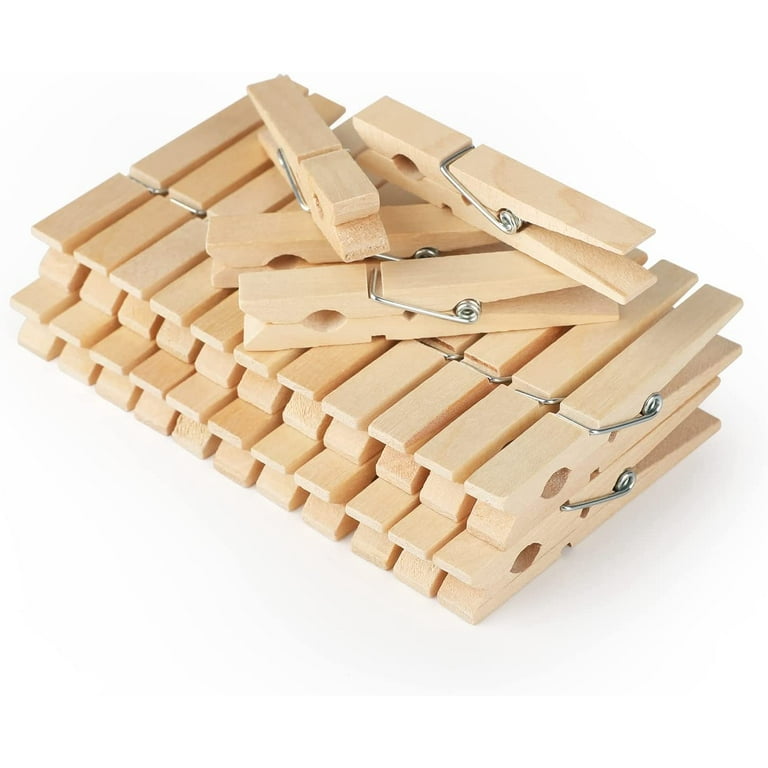 Wooden Clothes Pins, 100pcs Wood Color 7.2cm Small Wooden Chip Clips for  Bag Clips Clothespin Bag Clothes Pin Heavy Duty Outdoor
