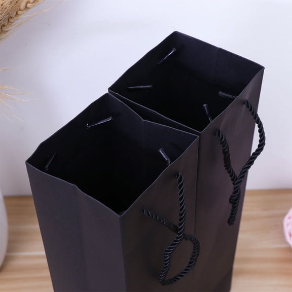 HONMEET Black Kraft Paper Wine Bottle Bags, 10-Pack Bags for Bottles and Packaging