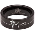 thumbnail image 2 of Caduceus Hope And Love Nurse Tungsten Carbide Ring, 2 of 9