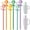 Rainbow Colors, variant on NiHome 6-Pack Silicone Straw with Flower Cover Cap, 12 Inch Reusable Silicone Drinking Straws Compatible with Stanley 40oz and 30oz Tumblers, Customizable Length and Dishwasher Safe(Rainbow Colors)