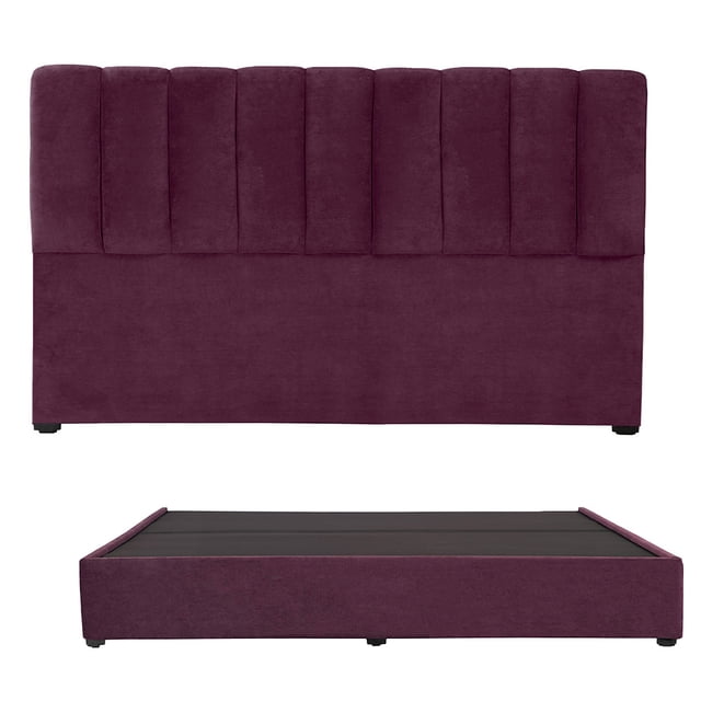 Recámara King Size Kami Morado con Cabecera + Box Base Cama