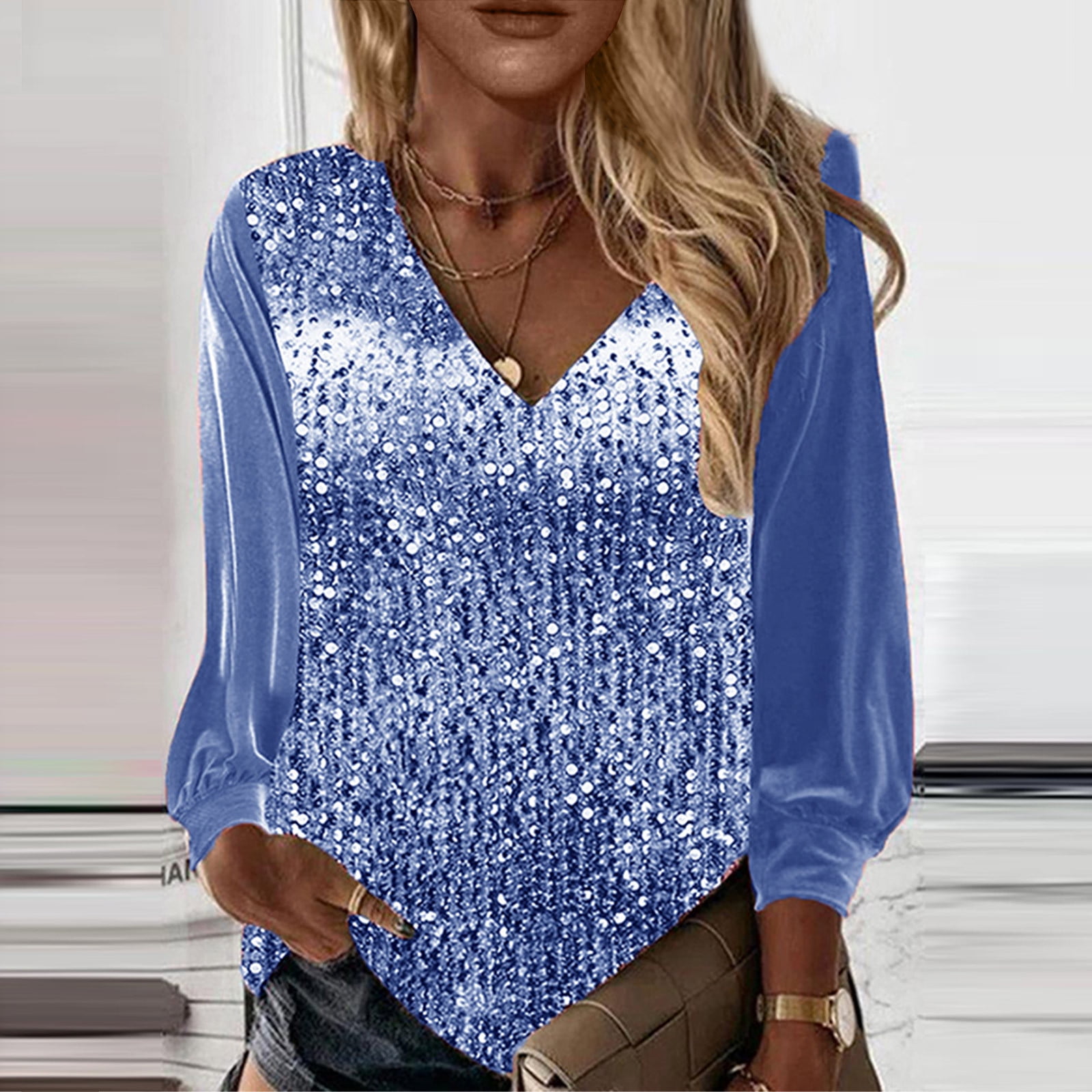 【v】GLITTER EMBROIDERY VELOUR LONG TOP Ameri（アメリ）の「GLITTER EMBROIDERY VELOUR LONG TOP（T