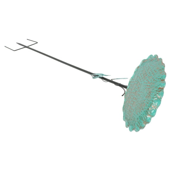 HOOWIFFY Sky Metal Bird Bath with Leaf Design, Outdoor Garden Decor, Stylish and Weather Resistant