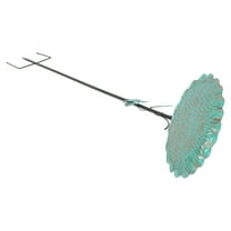 HOOWIFFY Sky Metal Bird Bath with Leaf Design, Outdoor Garden Decor, Stylish and Weather Resistant