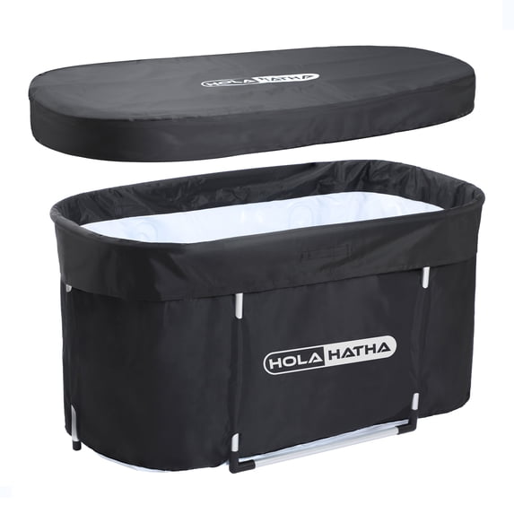 Open Box HolaHatha 129 Gal Ice Bath Tub, Portable Hot/Cold Plunge Tub with Lid