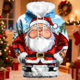thumbnail image 6 of Men's Christmas Hoodie 3D Santa Claus Cartoon Graphic Sweatshirt Merry Christmas Pullover Xmas Holiday Party Tops, 6 of 6