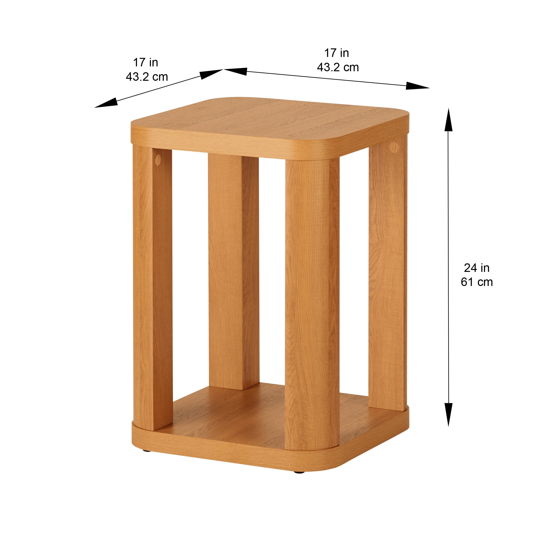 Better Homes & Gardens Juliet End Table, Light Honey Finish