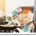 thumbnail image 4 of Cute Oven Mitts,Pioneer Flower Floral Print Pattern Oven Mitt 2-Pack Set,Kitchen Gloves for Oven,Heat Resistant Oven Mitts 7.7"x12", 4 of 7