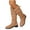 Khaki, variant on LOVZFMLL Boots for Women Mid Calf Winter Boots Buckle Round Toe Slip Resistant Low Block Heel Leather Fall Winter Fashion