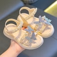 thumbnail image 5 of Little Girls Summer Glitter Gladiator Sandals Rhinestone Open Toe Strappy Dress Flats Sandals Wedding Party Shoes for Toddler Little Kid Big Kid, 5 of 8