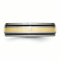 thumbnail image 3 of Titanium Grooved 14k Yellow Inlay 6mm Brushed and Antiqued Band, 3 of 7