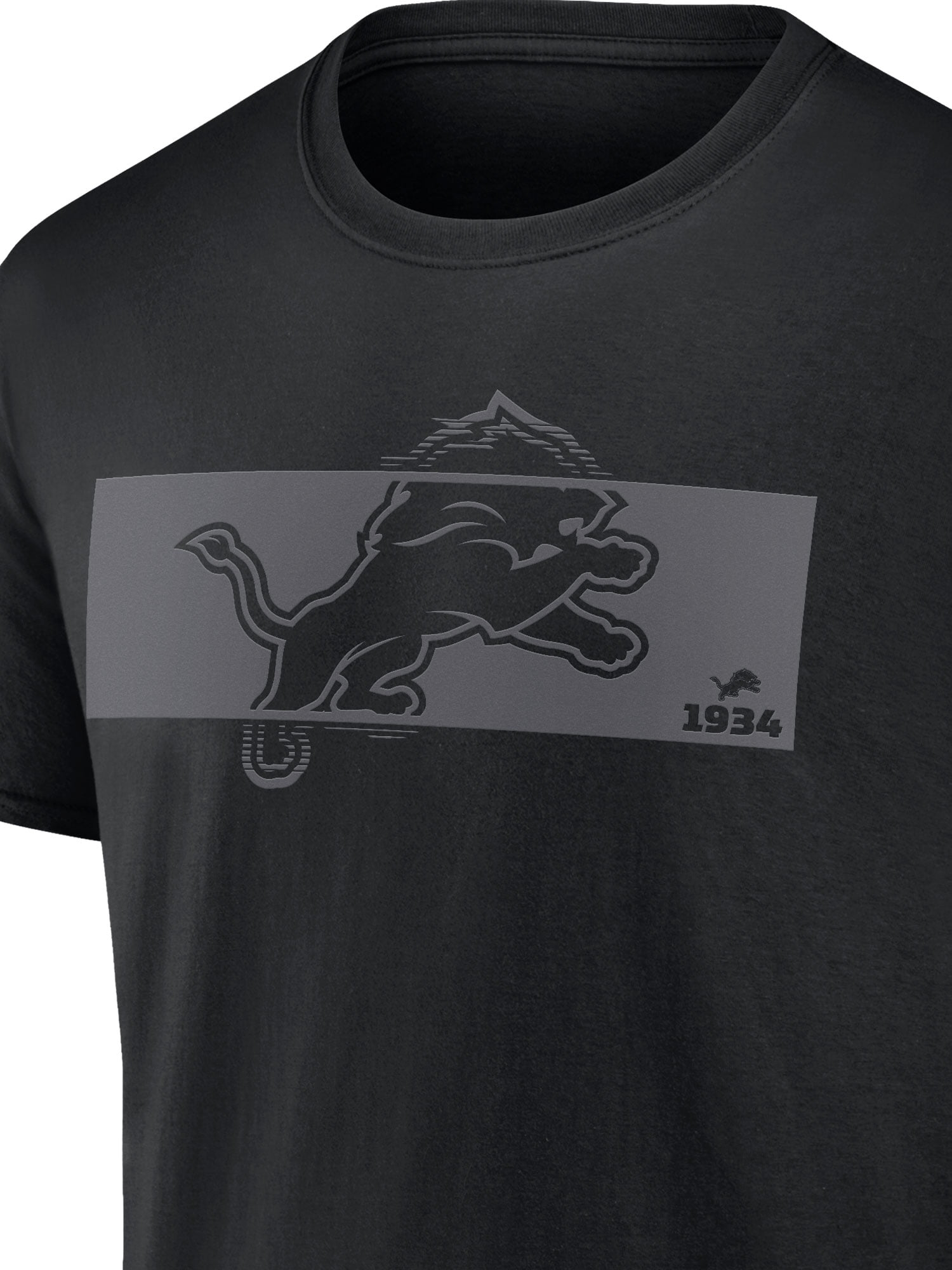 NFL Detroit Lions Men's Cotton Black Short Sleeve T-Shirt