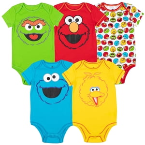 Sesame Street Elmo 5-Pack Baby Bodysuits