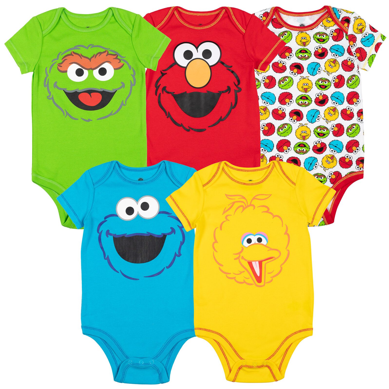Sesame Street Elmo 5-Pack Baby Bodysuits photo 1