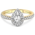 thumbnail image 3 of 3 Carat IGI Certified Pear Shape Lab Grown Diamond Engagement Ring | 14K Yellow Gold |Klarissa Halo Diamond Eternity Lab Diamond Ring | FG-VS1-VS2 Quality Friendly Diamonds, 3 of 5