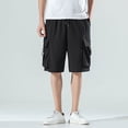 thumbnail image 3 of PEASKJP Men's Regular Fit Short Quick Dry Bathing Suits with Pocket,Black L, 3 of 4