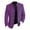 Purple, variant on CharmCyan Men Stand Collar Button Front Suede Blazer Casual Slim Fit Suit Jacket with Multiple Pockets for Everyday Wear Cyan L
